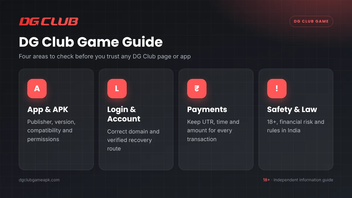 DG Club game guide overview covering app, login, payments and safety checks